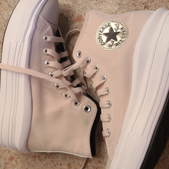 NEW Converse Allstar Chuck Taylor 6.5 Tan High Top Wedges - Picture 4 of 14